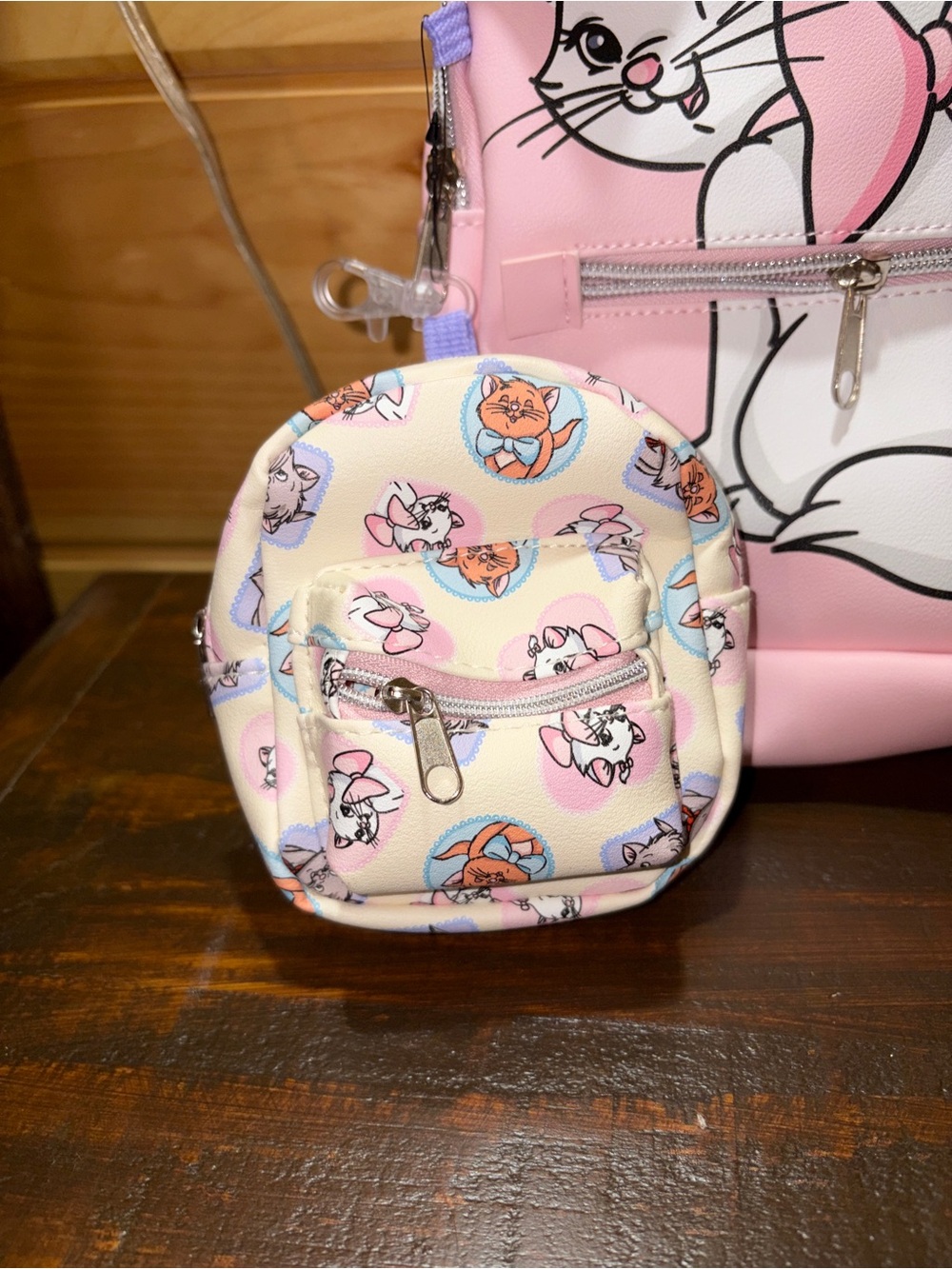Disney Marie Aristocats Pink Mini Backpack Coin Purse Set NWT - Picture 3 of 7